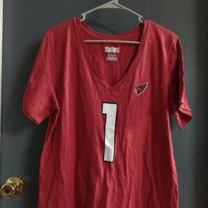 Arizona Cardinals Women's XXL Short Sleeve Shirt V-Neck Red Kyler Murray Back